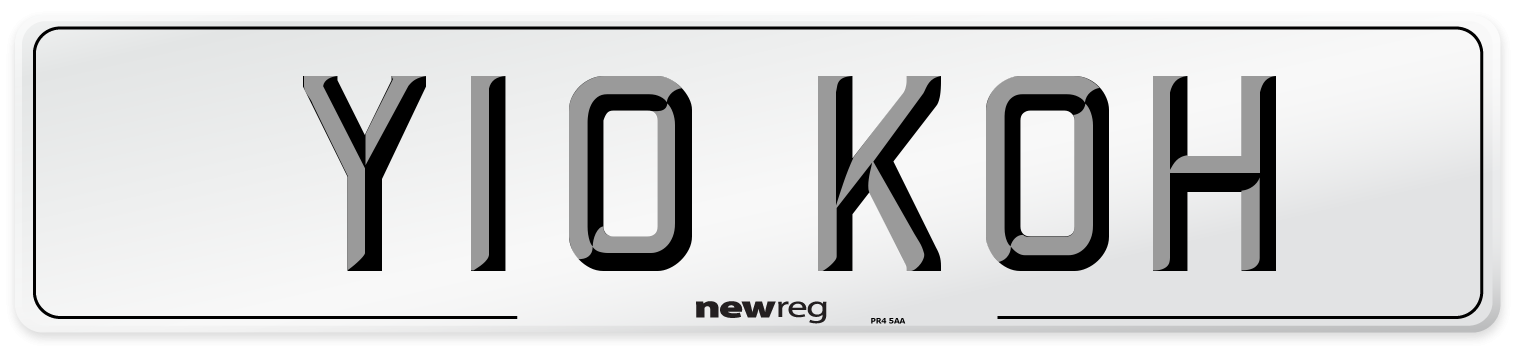 Y10 KOH Number Plate from New Reg